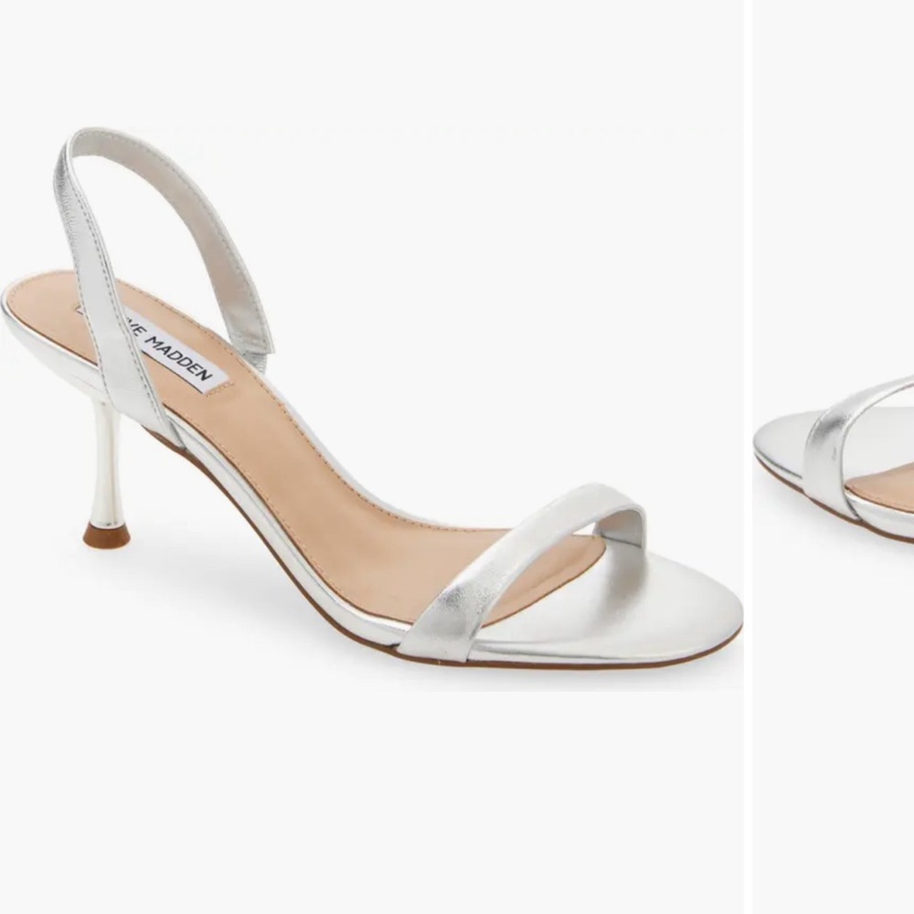Steve Madden silver Elma sling back sandals size 7